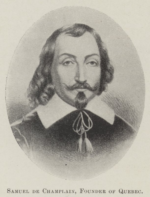 Samuel de Champlain, Fundador de Quebec (litografía) de English School