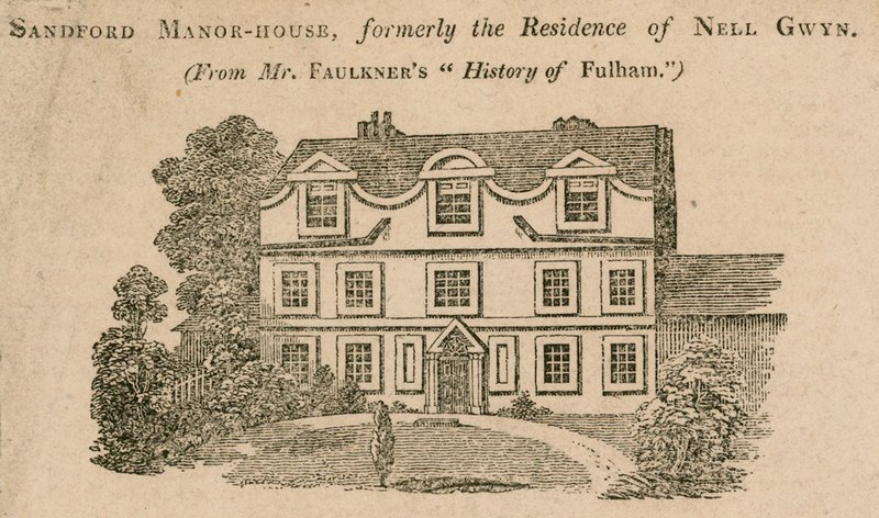 Sandford Manor House, Fulham, Londres, anteriormente la residencia de Nell Gwynne de English School