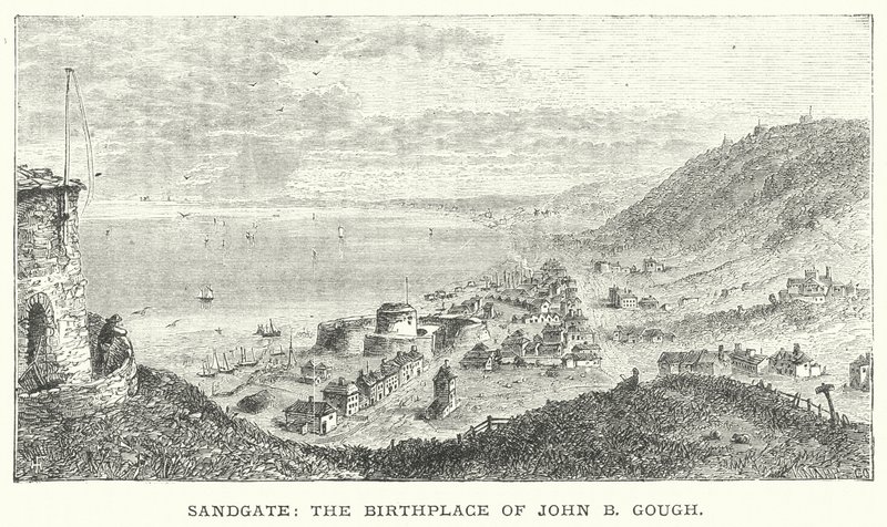 Sandgate, lugar de nacimiento de John B. Gough (grabado) de English School