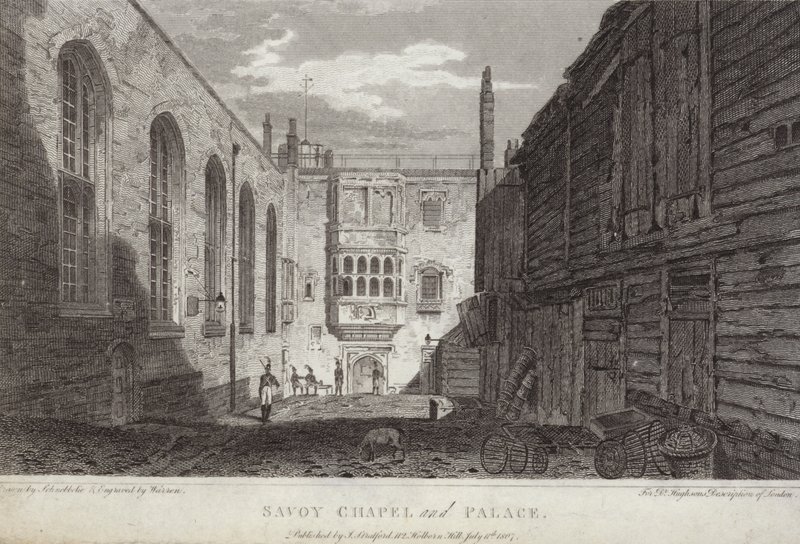 Capilla y palacio de Savoy, Londres, 1807 de English School