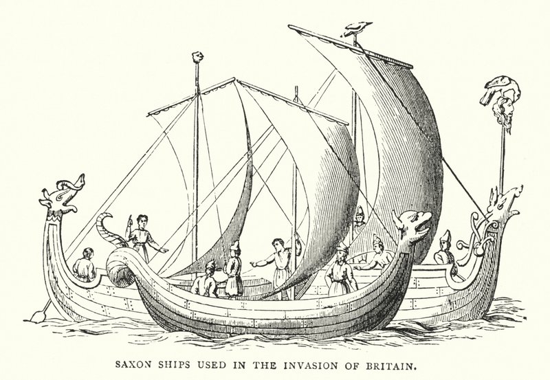Barcos sajones utilizados en la invasión de Gran Bretaña de English School