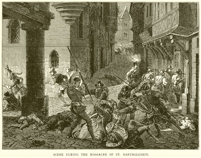 Escena durante la masacre de San Bartolomé de English School