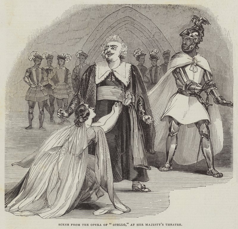 Escena de la Ópera "Otello," en el Teatro de Su Majestad de English School
