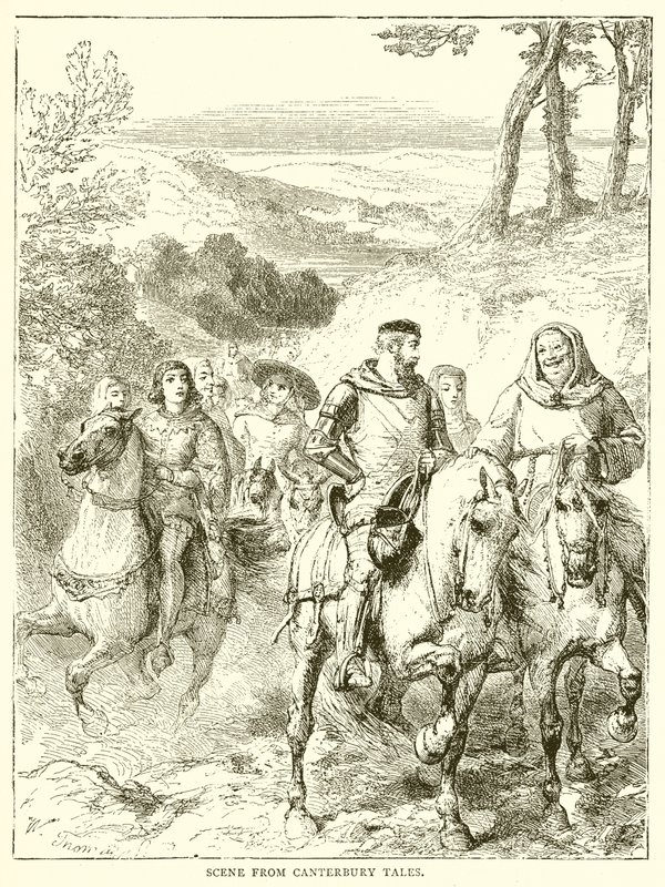 Escena de los Cuentos de Canterbury de English School