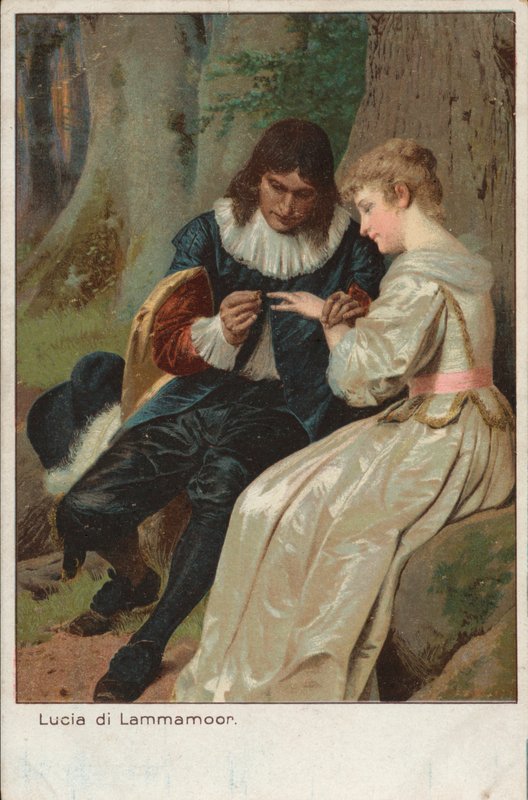 Escena de la ópera trágica Lucia di Lammermoor de Gaetano Donizetti de English School