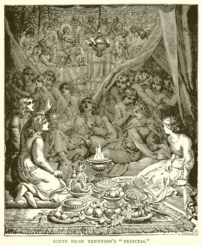 Escena de La princesa de Tennyson de English School