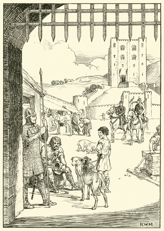 Escena en el patio de un castillo de English School