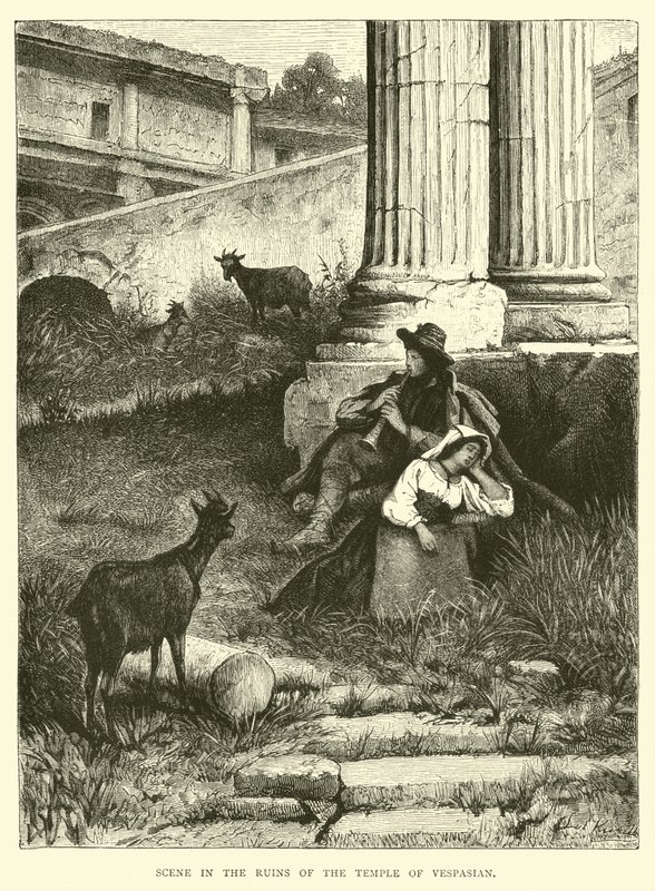 Escena en las ruinas del Templo de Vespasiano de English School