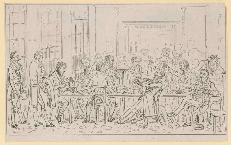 Escena de la vida en Londres de English School