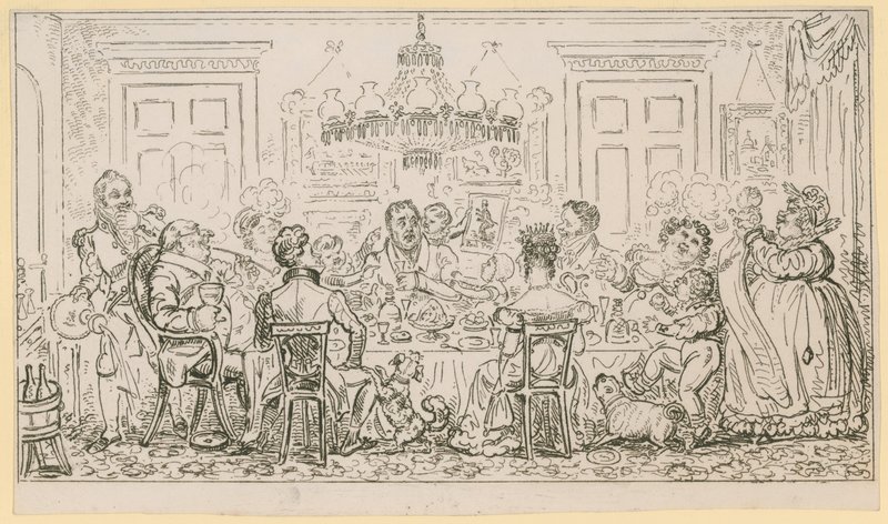 Escena de la vida en Londres de English School