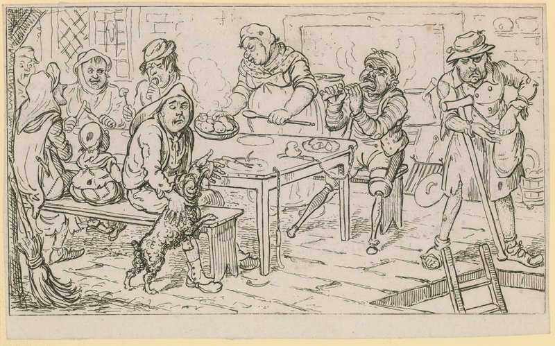 Escena de la vida en Londres de English School