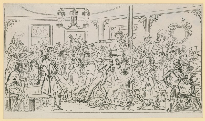 Escena de la vida en Londres de English School
