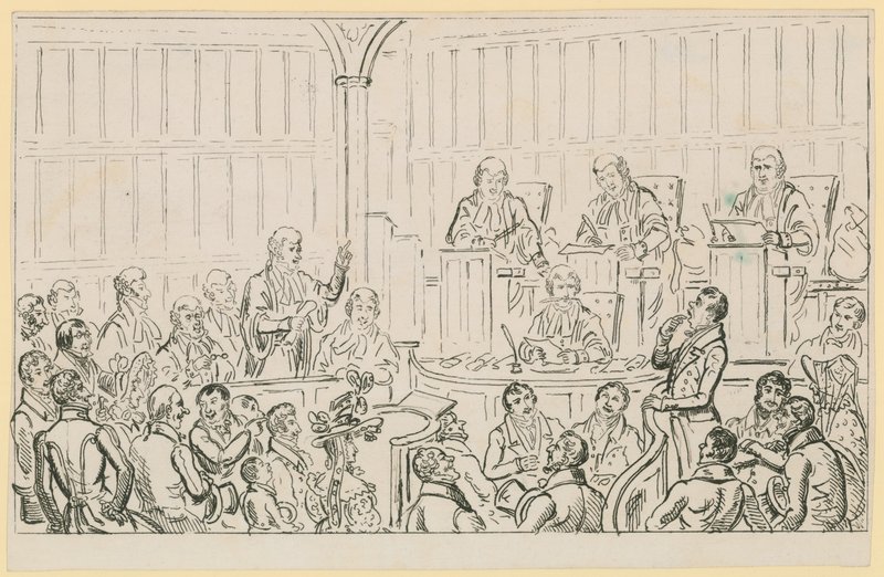 Escena de la vida en Londres de English School