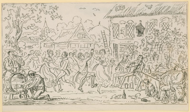 Escena de la vida en Londres de English School