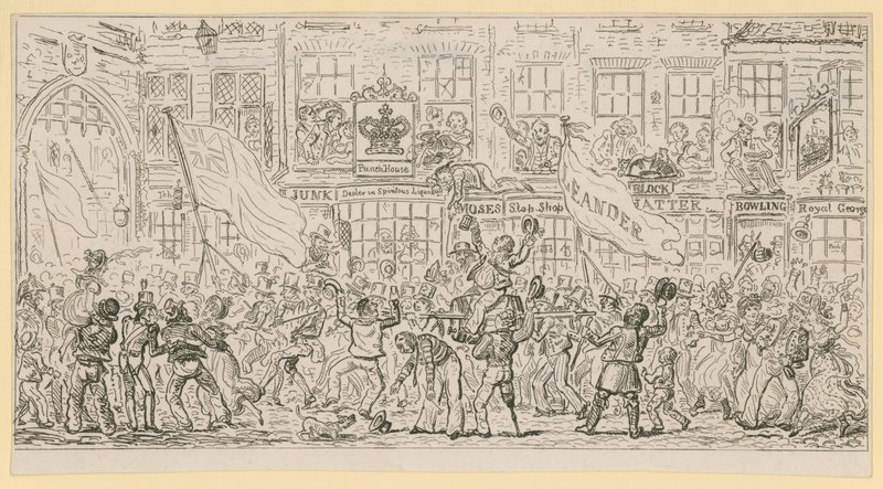 Escena de la vida en Londres de English School