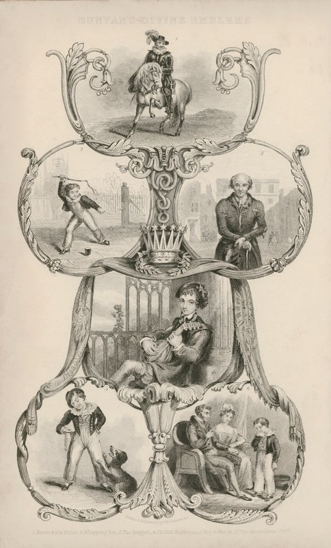Escenas de El progreso del peregrino (grabado) de English School