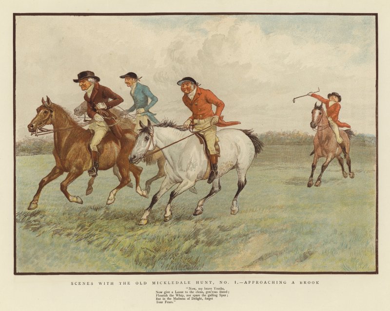Escenas con la caza de Old Mickledale de English School