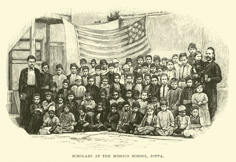 Estudiantes en la escuela misionera, Joppa de English School