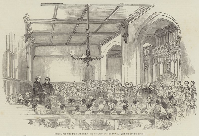 Escuela para Ciegos Indigentes, Examen de los Alumnos (grabado) de English School