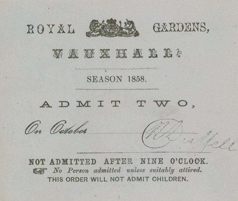 Abono de temporada, Vauxhall Gardens, Londres de English School