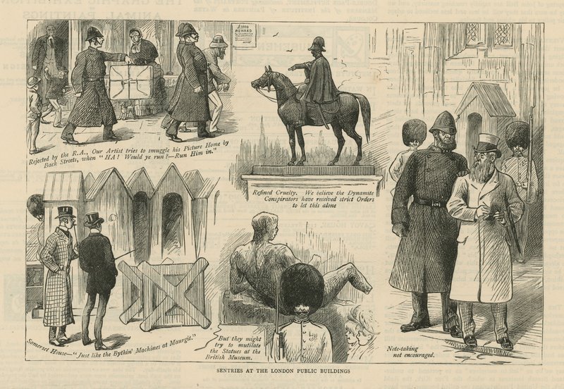 Centinelas en los edificios públicos de Londres de English School