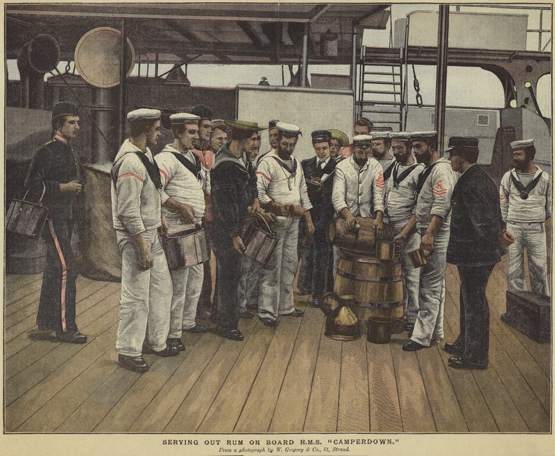 Repartiendo ron a bordo del HMS Camperdown de English School