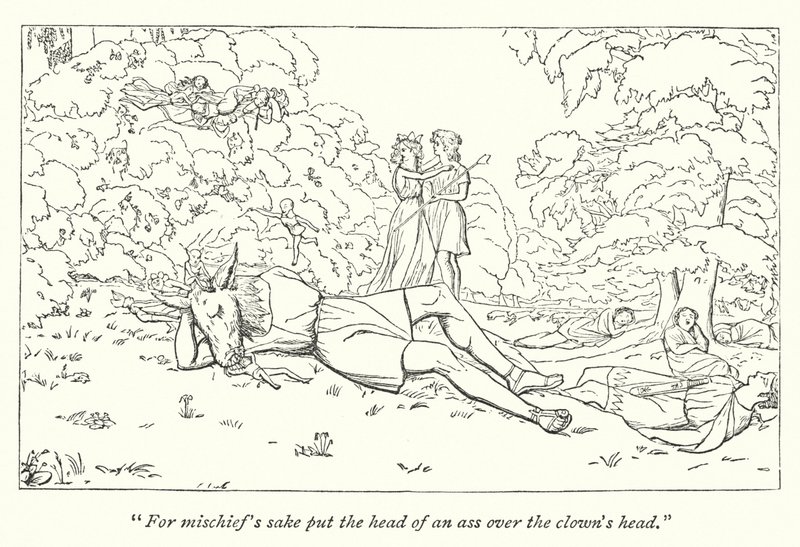 El Sueño de una Noche de Verano de Shakespeare; Oberón liberando a Titania del hechizo de English School