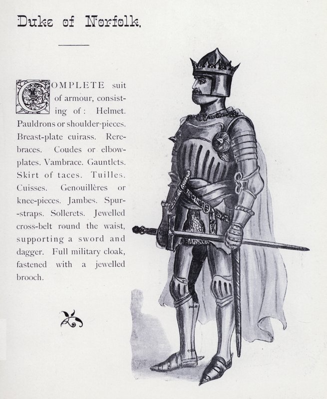 Duque de Norfolk en el Rey Ricardo III de Shakespeare (litografía) de English School