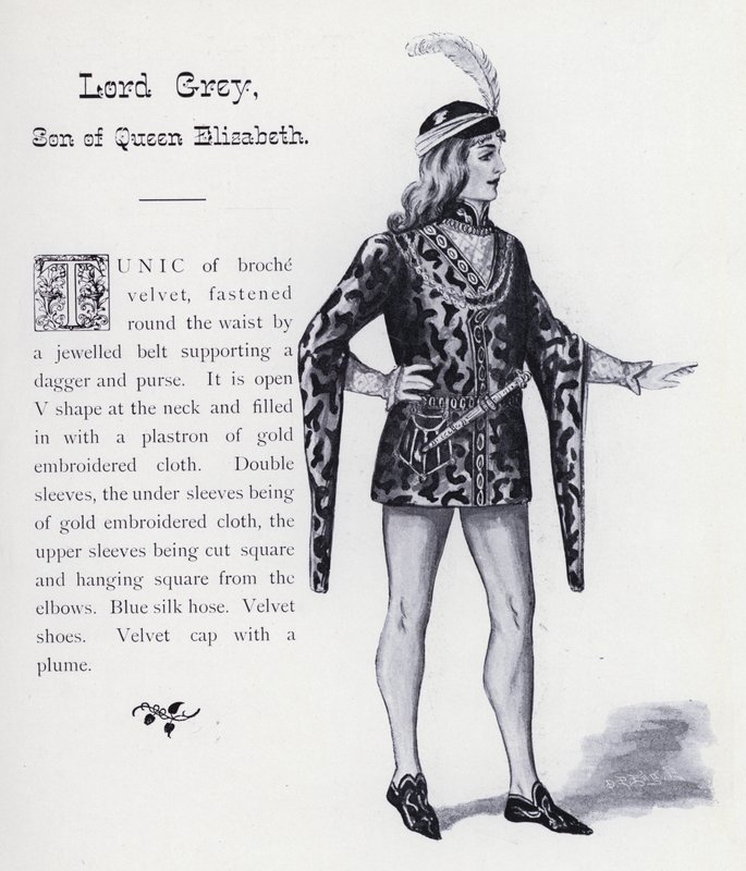 Lord Grey, hijo de la Reina Isabel en el Rey Ricardo III de Shakespeare (litografía) de English School