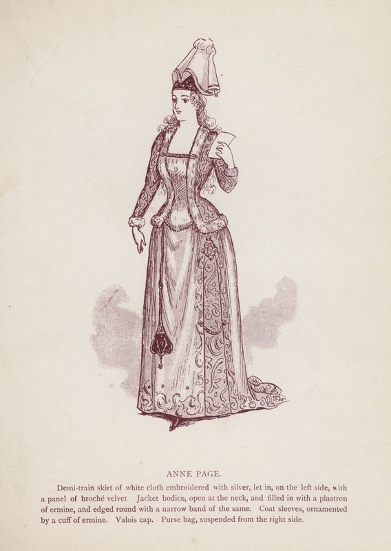 Ana Page en Las alegres comadres de Windsor de Shakespeare (litografía) de English School