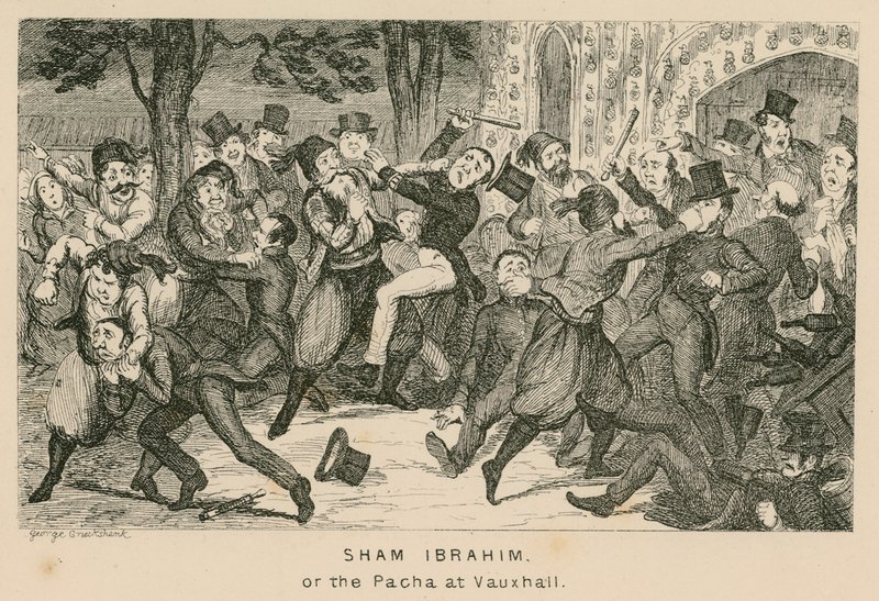 Sham Ibrahim o el Pachá en Vauxhall Gardens, Londres de English School