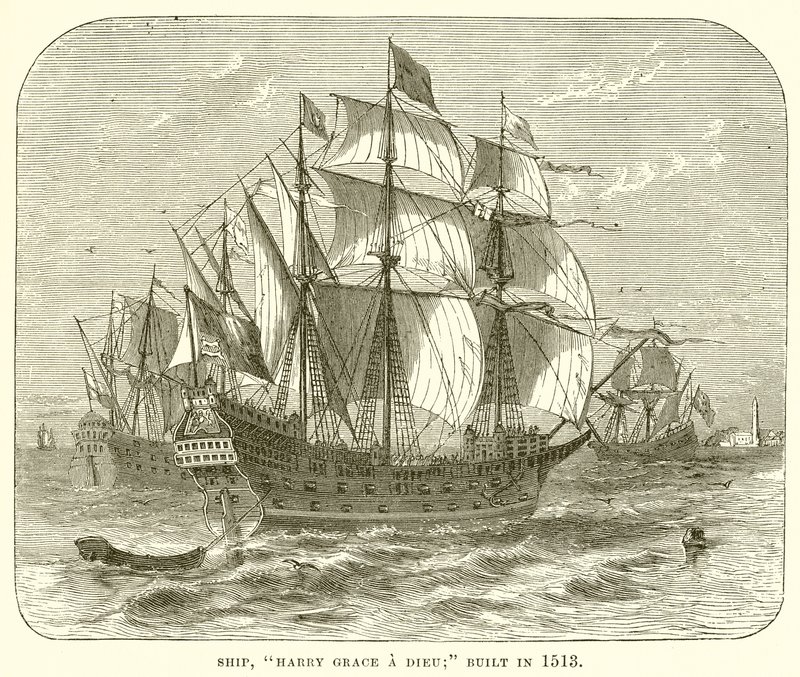 Barco, Harry Grace a Dieu; construido en 1513 de English School