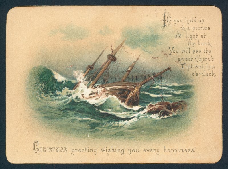 Naufragio, tarjeta de Navidad de English School