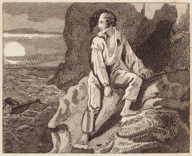 Náufrago marino (grabado) de English School