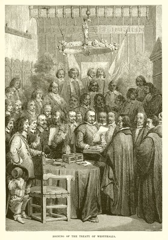 Firma del tratado de Westfalia de English School