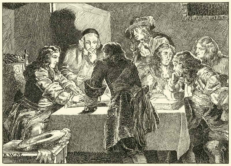 Firmando la invitación a Guillermo de Orange de English School