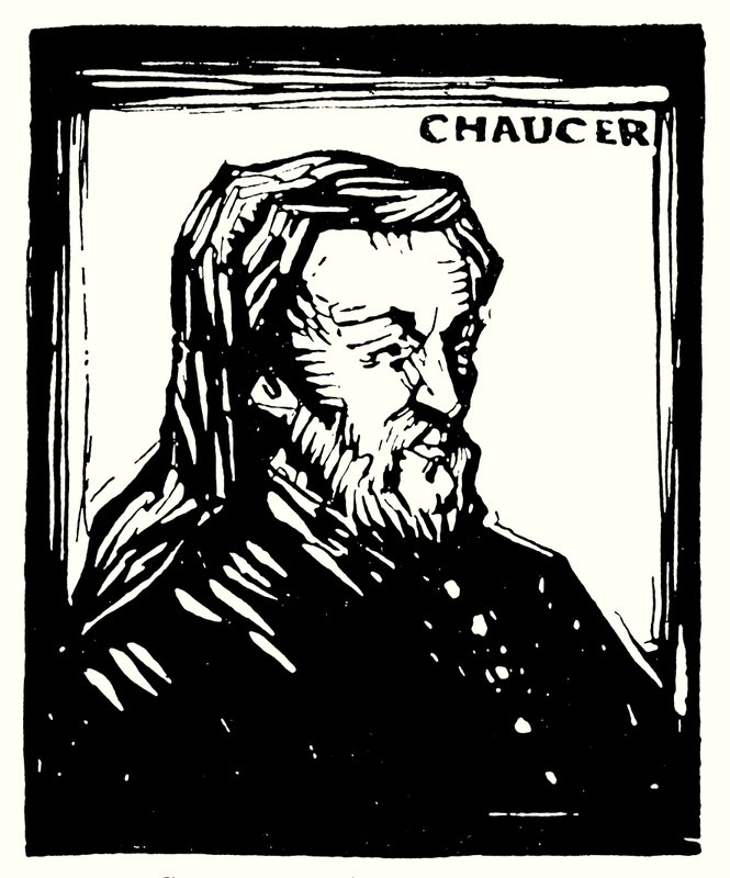 Retrato en Silueta, Geoffrey Chaucer de English School