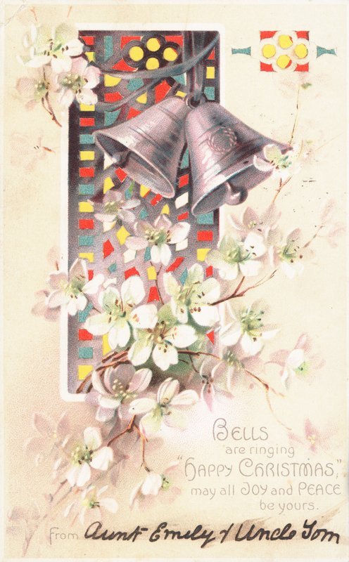 Campanas de plata, tarjeta de Navidad de English School