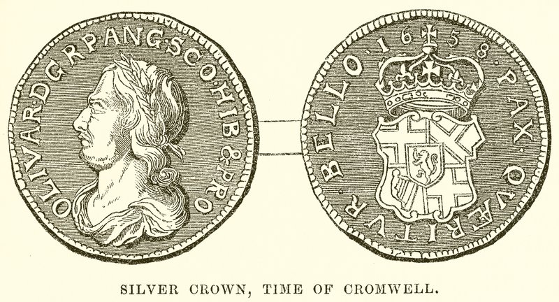 Corona de plata, época de Cromwell de English School