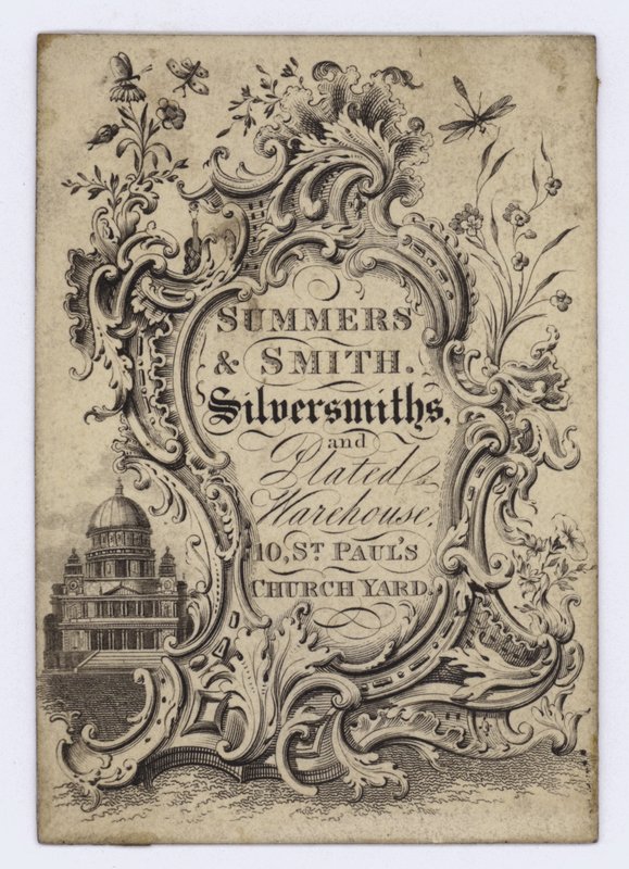 Tarjeta comercial de plateros, Summers & Smith de English School