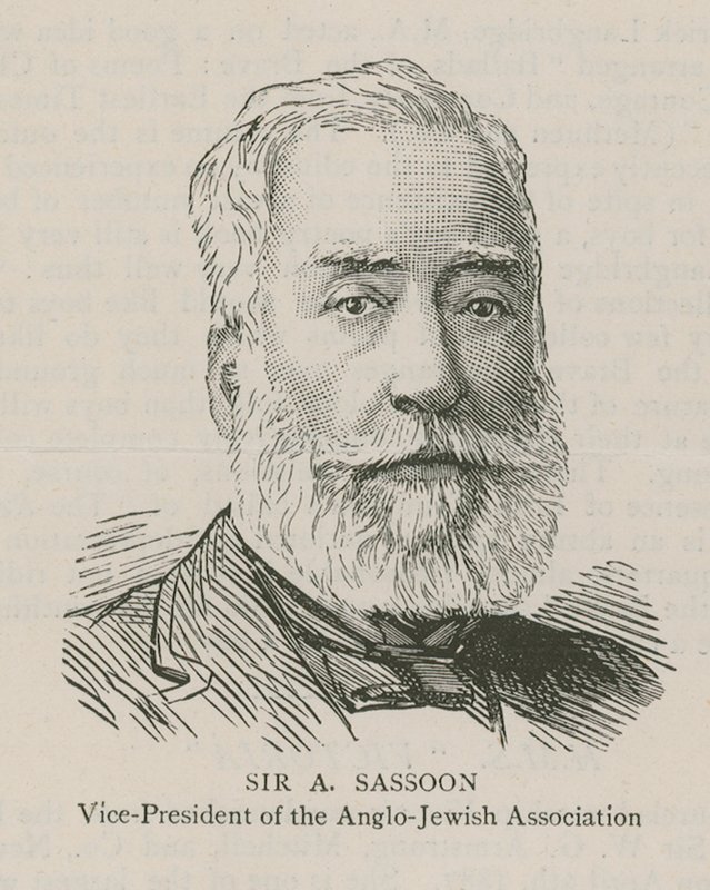 Sir A Sassoon, Vicepresidente de la Asociación Anglo-Judía de English School