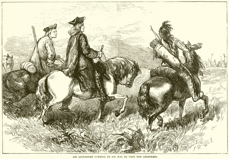 Sir Alexander Cumming en su camino para visitar a los Cherokees de English School