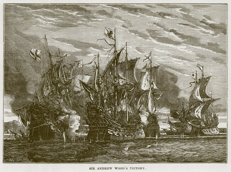 Victoria de Sir Andrew Wood, ilustración de The Sea por F. Whymper de English School
