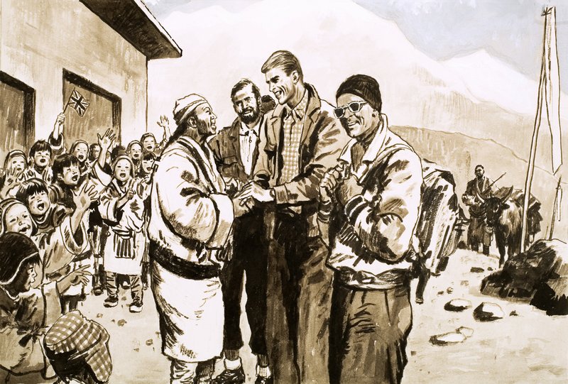 Sir Edmund Hillary revisita Nepal en 1963 de English School