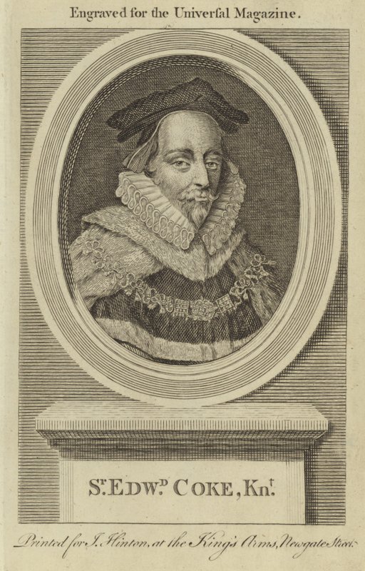Sir Edward Coke, Caballero de English School