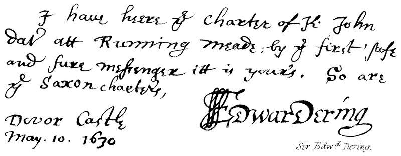 Sir Edwd Dering de English School