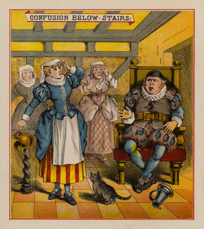 Sir Francis Drake y sus duendes (litografia en color) de English School