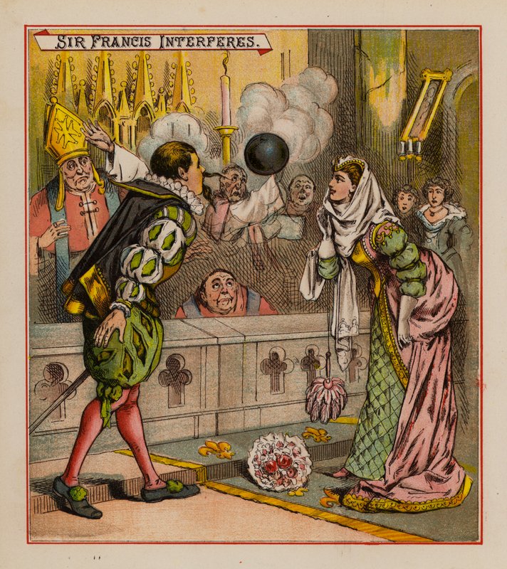 Sir Francis Drake y sus duendes (litografia en color) de English School