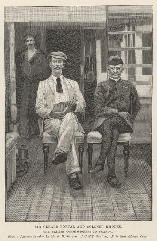 Sir Gerald Portal y el Coronel Rhodes, los Comisionados Británicos en Uganda de English School