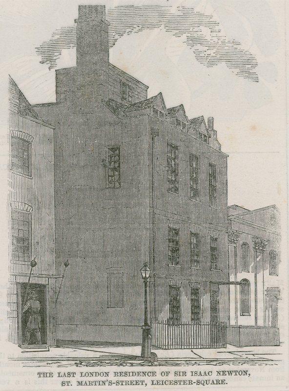 La Casa de Sir Isaac Newton, St Martins Street, Leicester Square, Londres de English School